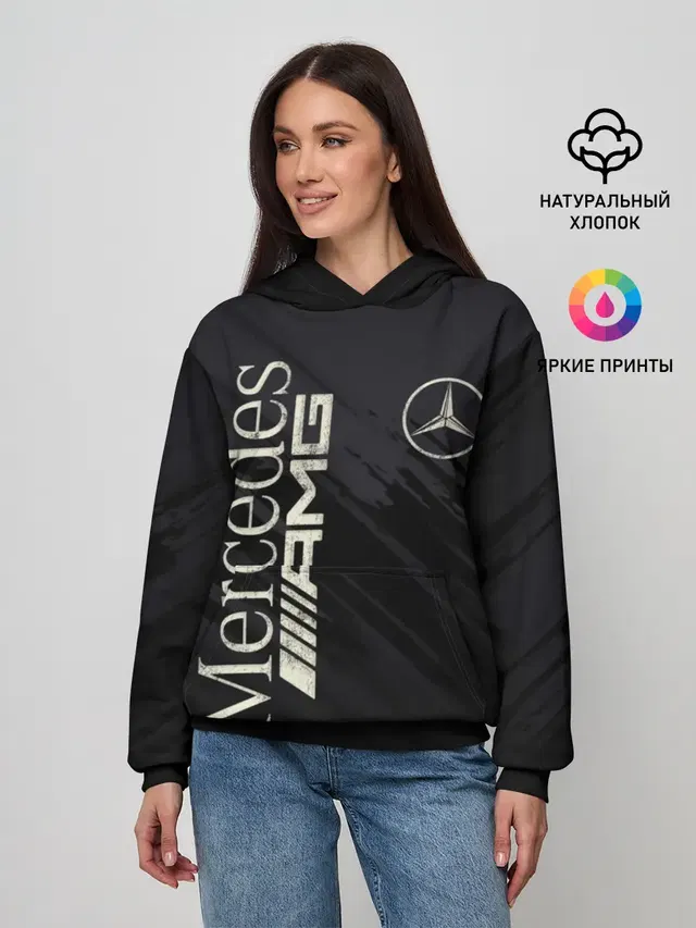 Женское худи с принтом «Mercedes-AMG — Mercedes»