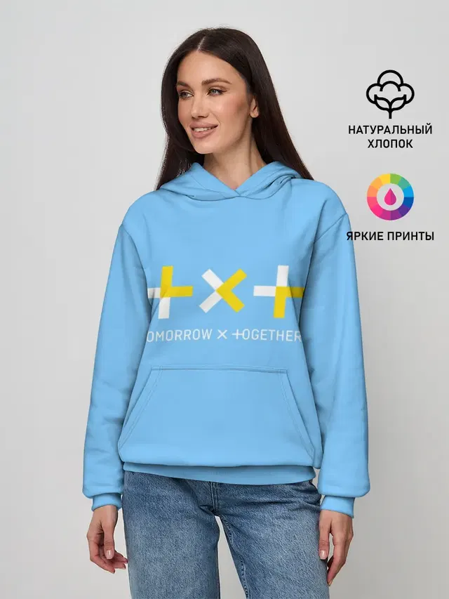Женское худи с принтом «TXT — TOMORROW X TOGETHER»