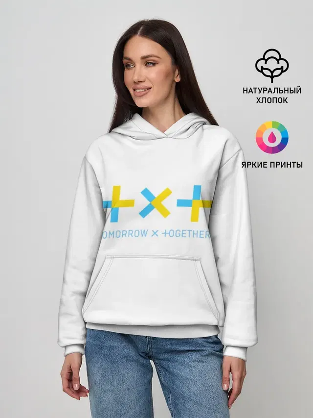 Женское худи с принтом «TXT — TOMORROW X TOGETHER»