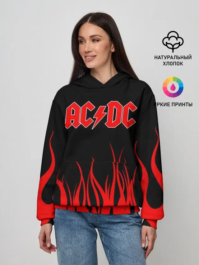 Женское худи с принтом «AC DC Acdc Ac-Dc»