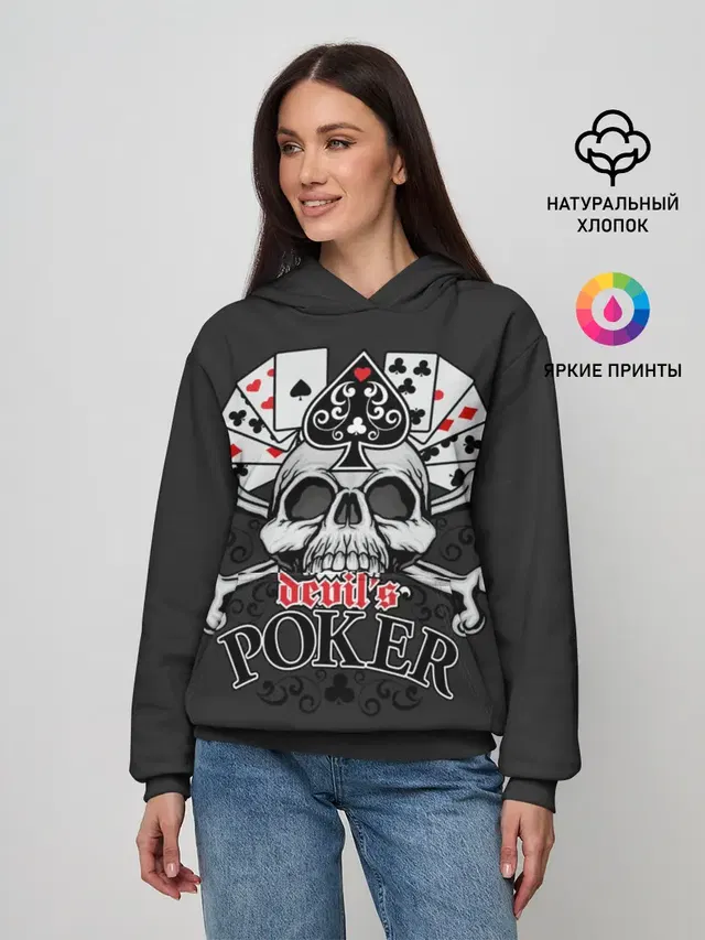 Женское худи с принтом «Poker»