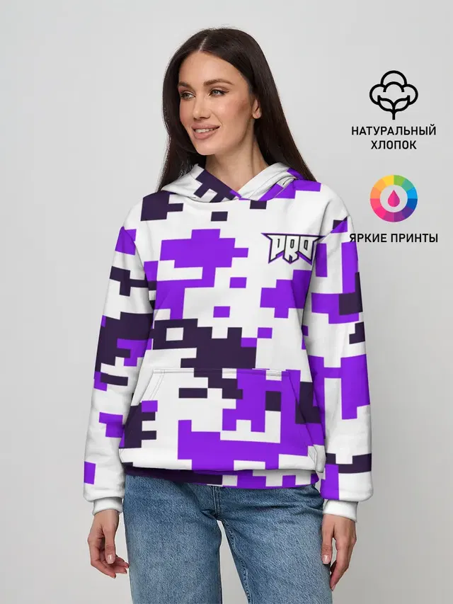 Женское худи с принтом «digital camouflage»