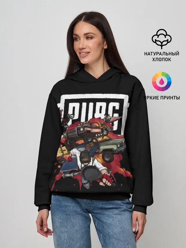 Женское худи с принтом «ПАБГ — PUBG fan art»