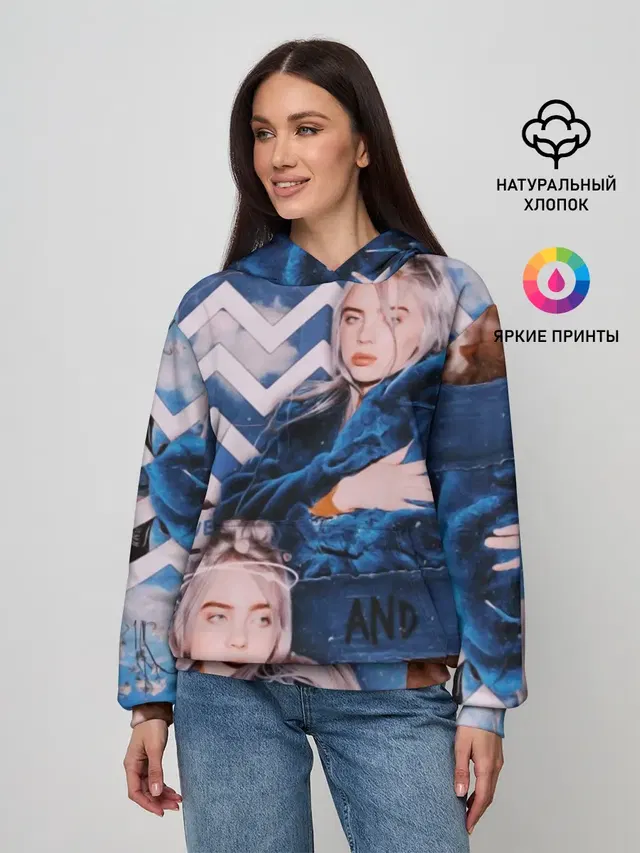Женское худи с принтом «Billie Eilish»