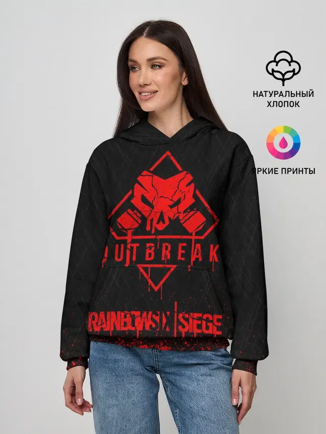 Женское худи с принтом «Operation Outbreak — RAINBOW SIX SIEGE OUTBREAK»