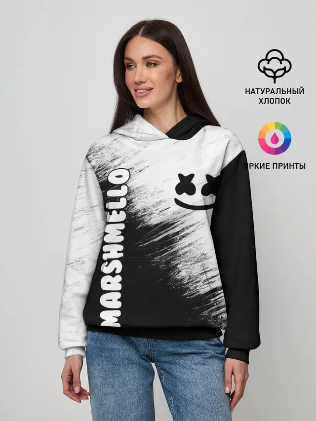 Женское худи с принтом «Marshmello — Marshmello 3»