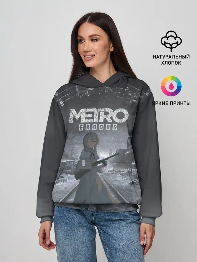 Женское худи с принтом «Metro Exodus Аниме»