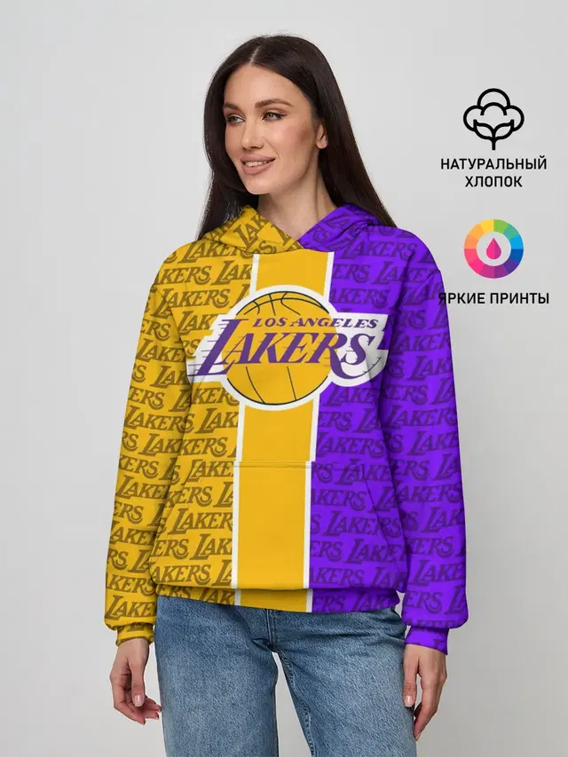 Женское худи с принтом «Лейкерс — LA LAKERS»