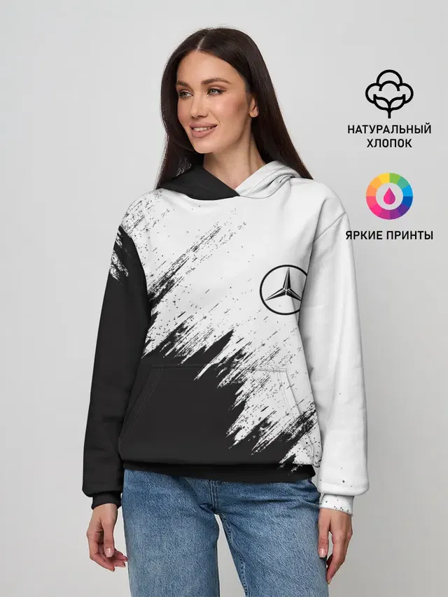 Женское худи с принтом «Merсedes — Mercedes»