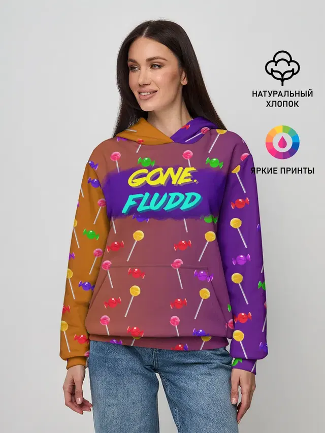 Женское худи с принтом «GONE.Fludd»