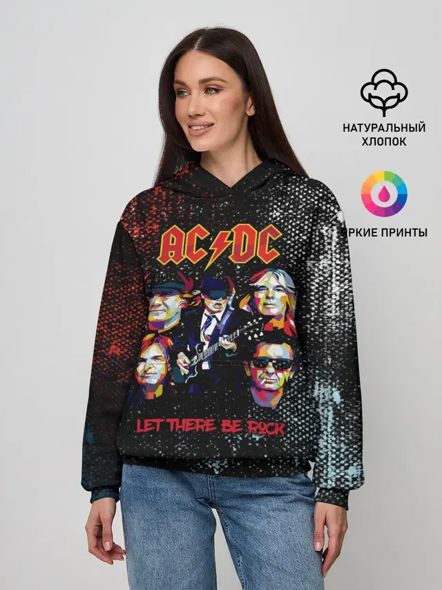 Женское худи с принтом «Let There Be Rock»