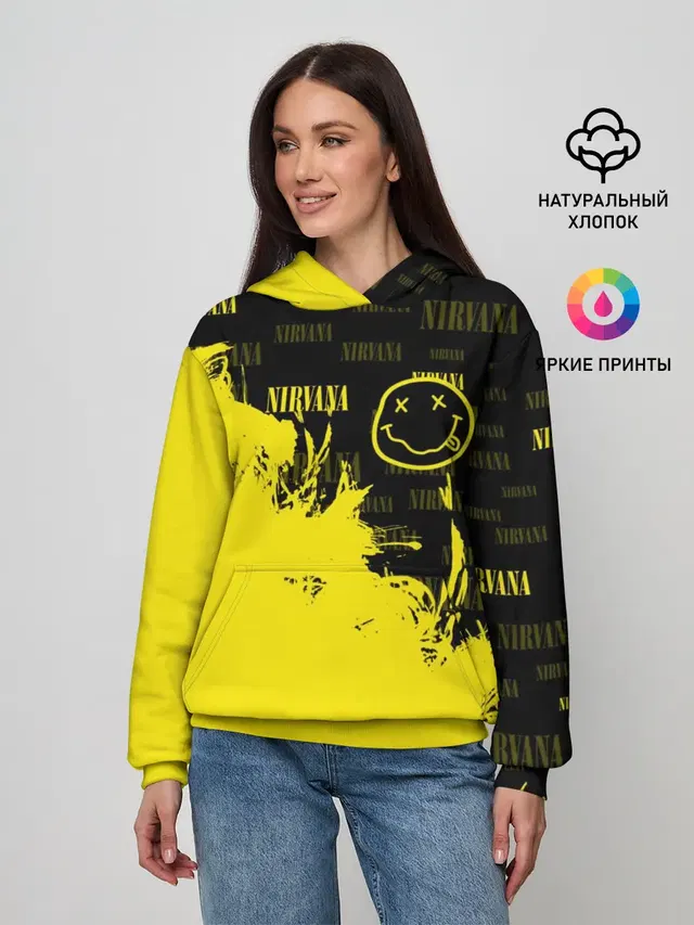Женское худи с принтом «Smiley logo»