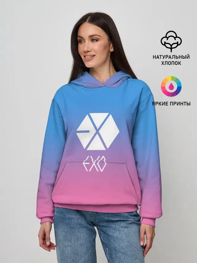 Женское худи с принтом «Exo»