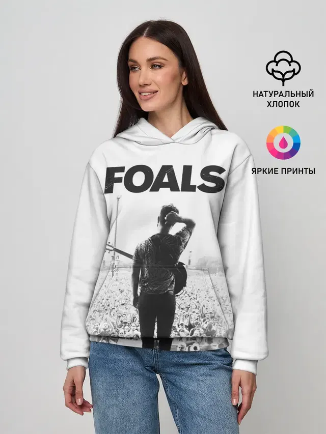 Женское худи с принтом «Разный рок — Foals»