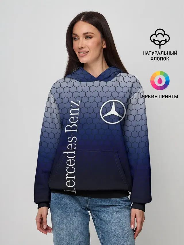 Женское худи с принтом «Merсedes — MERCEDES»
