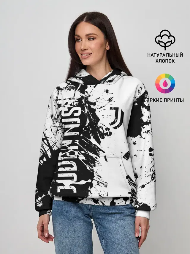 Женское худи с принтом «Ювентус»