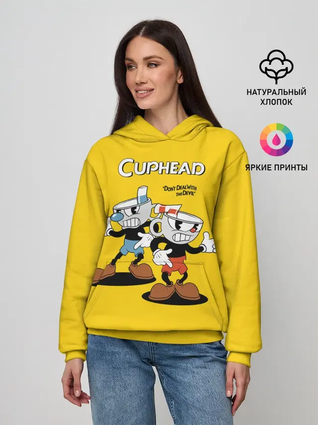 Женское худи с принтом «Cuphead»