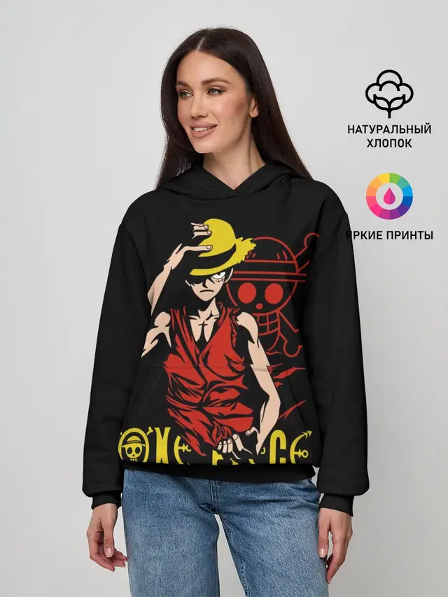Женское худи с принтом «Ван Пис — One Piece мое почтение»