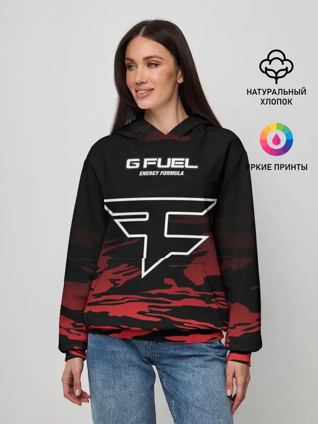 Женское худи с принтом «Counter-Strike — Faze clan - Jersey pro 2019»