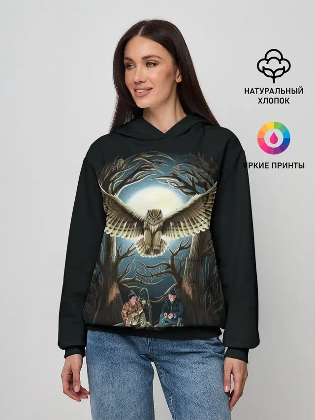 Женское худи с принтом «Owl — Twin Peaks»