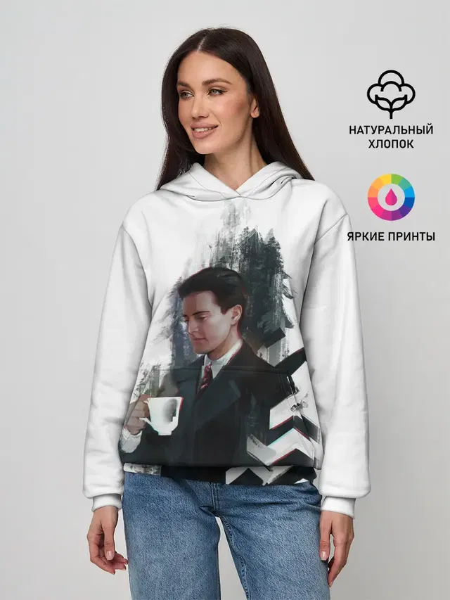 Женское худи с принтом «Дейл Купер — Twin Peaks»