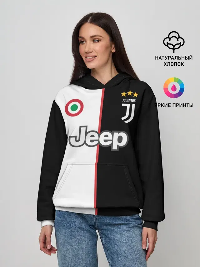 Женское худи с принтом «Ювентус — Ronaldo Juventus Home 19/20»