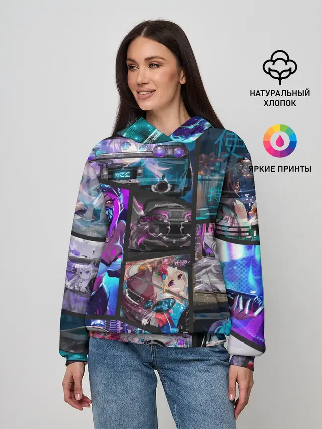 Женское худи с принтом «JDM Anime»