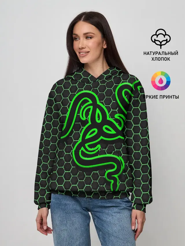 Женское худи с принтом «Разные игры — RAZER»