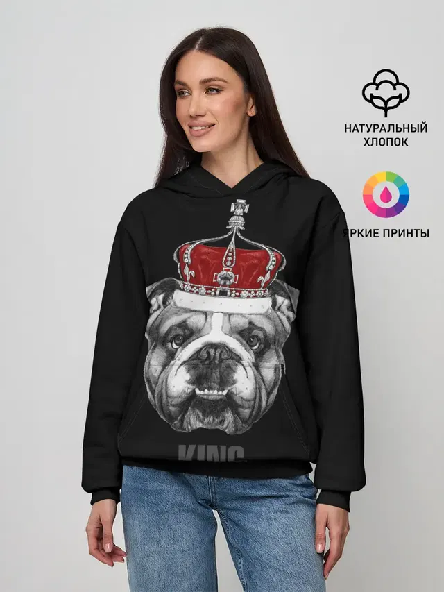 Английский бульдог с короной