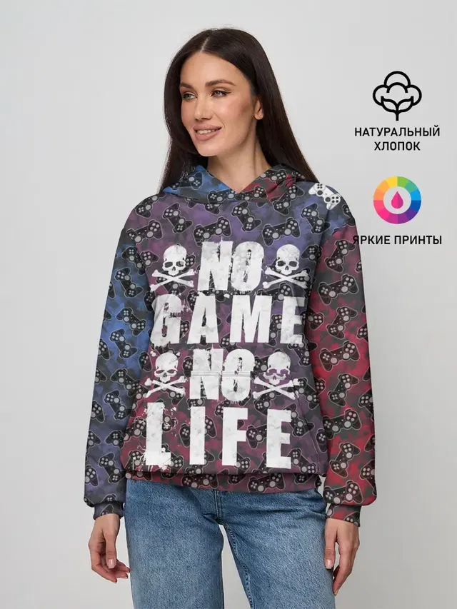 Женское худи с принтом «Игры — No Game No Life»