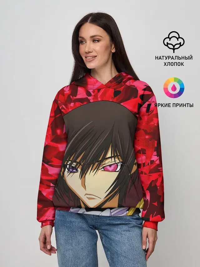 Женское худи с принтом «Code Geass — GODE GEASS textured»