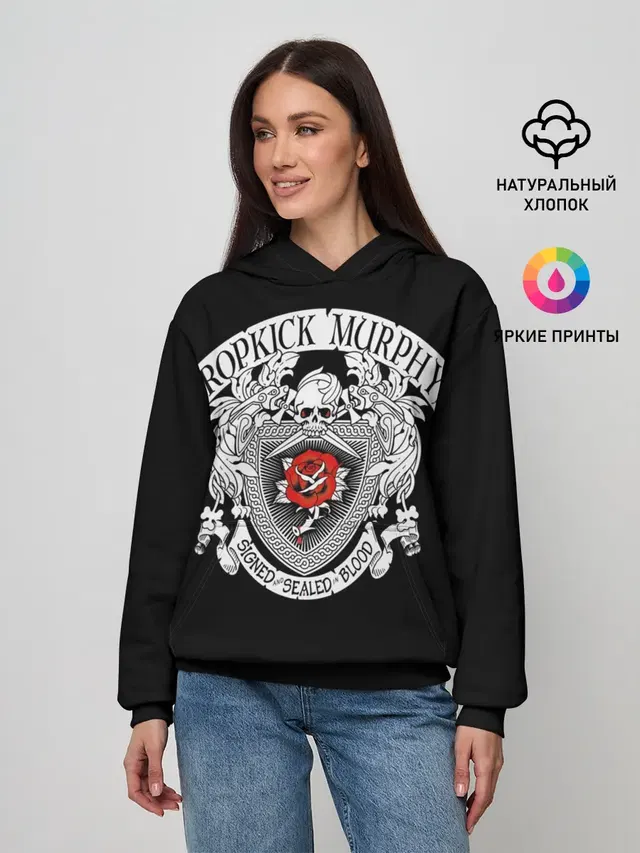 Женское худи с принтом «Разный рок — Dropkick Murphys»