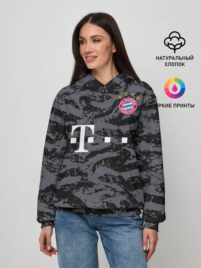 Женское худи с принтом «Bayern away gk 18-19»