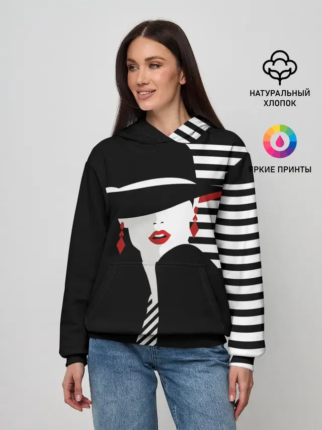 Женское худи с принтом «Искусство — Fashion»