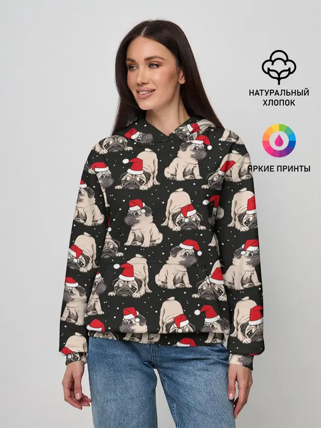 Новогодние мопсы