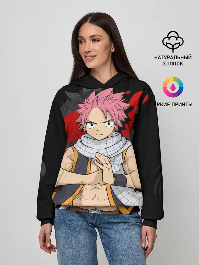 Женское худи с принтом «Хвост Феи — Fairy Tail, Нацу»