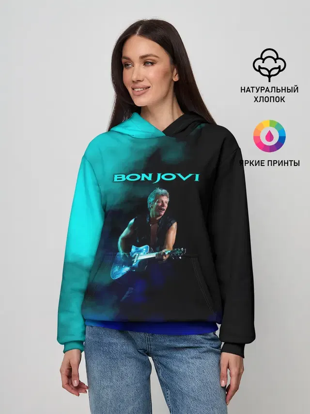 Женское худи с принтом «Bon Jovi»