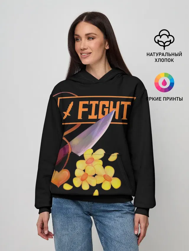 Женское худи с принтом «Fight»