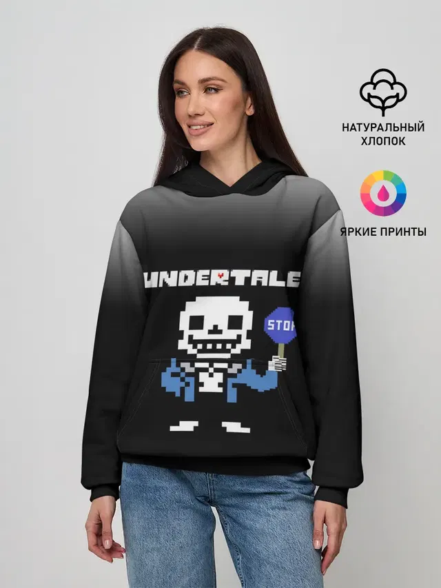 Женское худи с принтом «Undertale STOP.»
