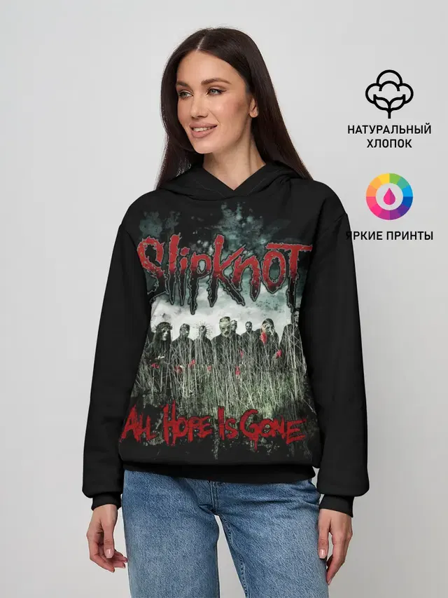 Женское худи с принтом «All Hope Is Gone»