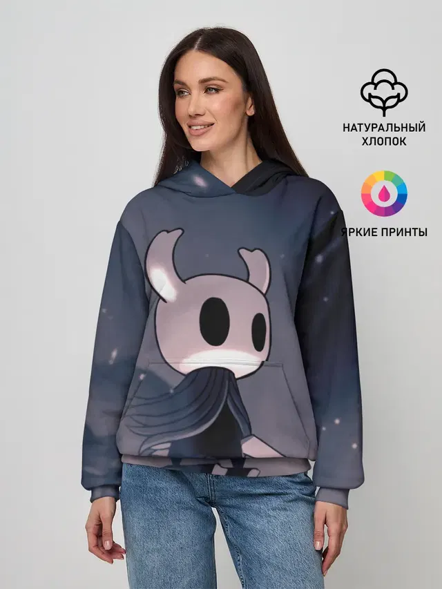 Женское худи с принтом «Nail — Рыцарь - HOLLOW KNIGHT»