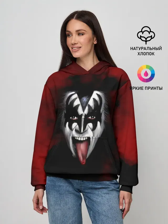 Женское худи с принтом «Kiss»
