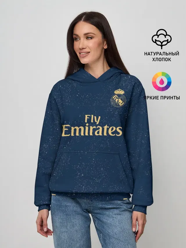 Женское худи с принтом «Реал Мадрид — Ramos away 19-20»