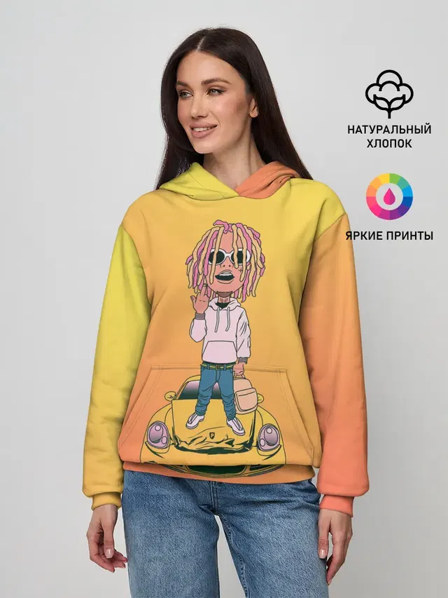 Женское худи с принтом «Lil Pump — Lil Pump - Flex Like Ouu»