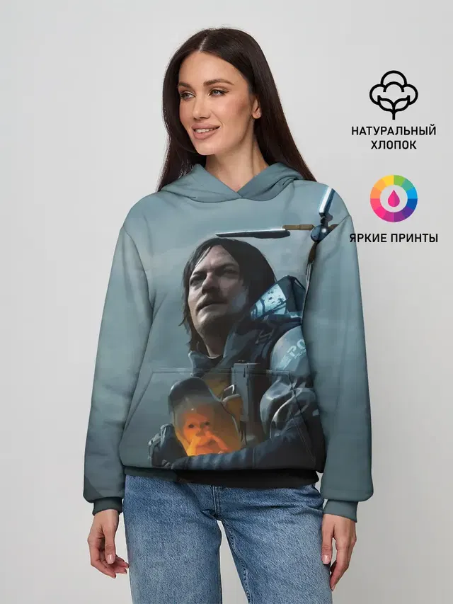 Женское худи с принтом «Death Stranding — Сэм - DEATH STRANDING»