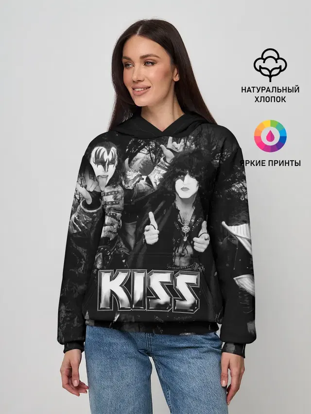 Женское худи с принтом «Kiss»