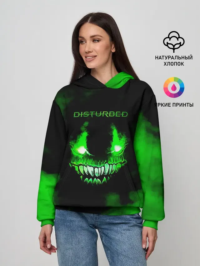 Женское худи с принтом «Disturbed»