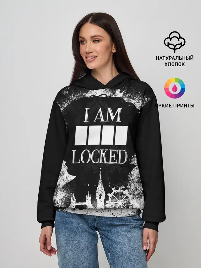 Женское худи с принтом «I AM Locked»
