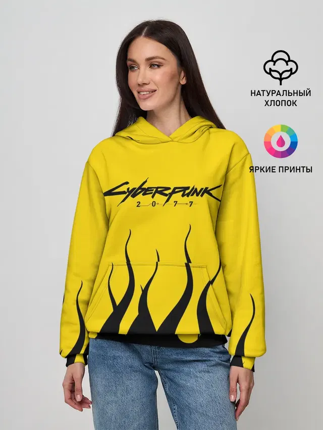 Женское худи с принтом «Cyberpunk 2077»