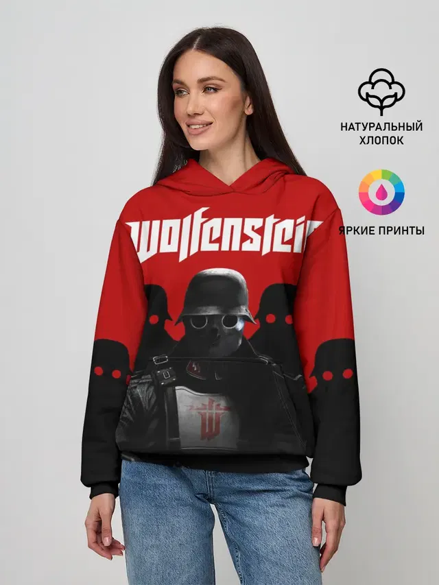 Женское худи с принтом «Wolfenstein»